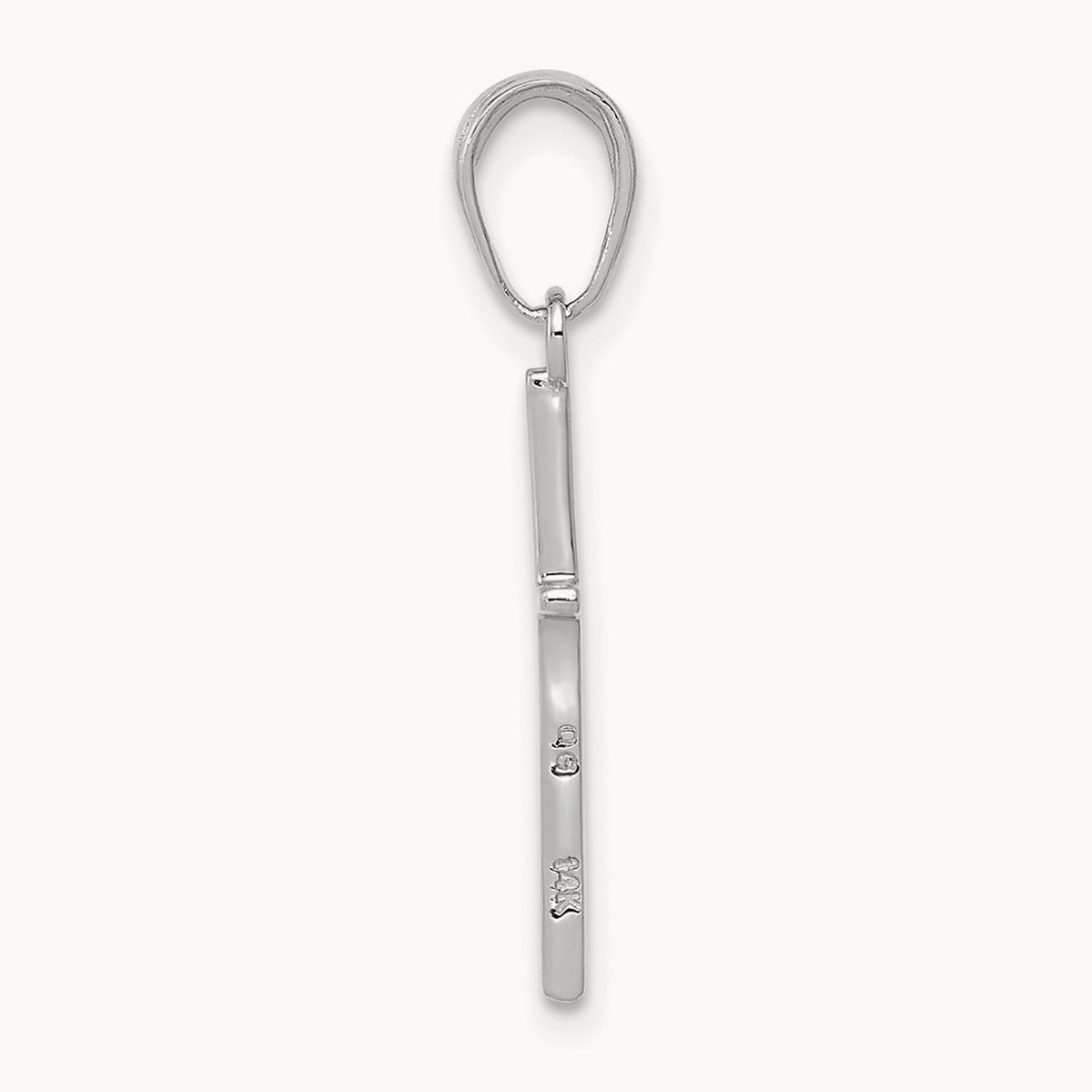 Polished Cross Pendant — 14K White Gold