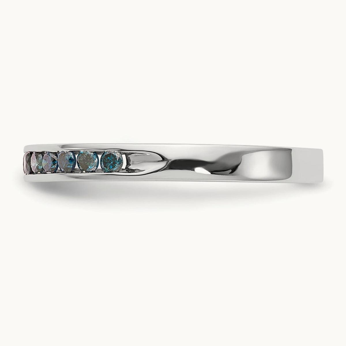 Blue Diamond Band, 14K White Gold
