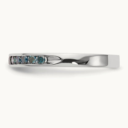 Blue Diamond Band, 14K White Gold