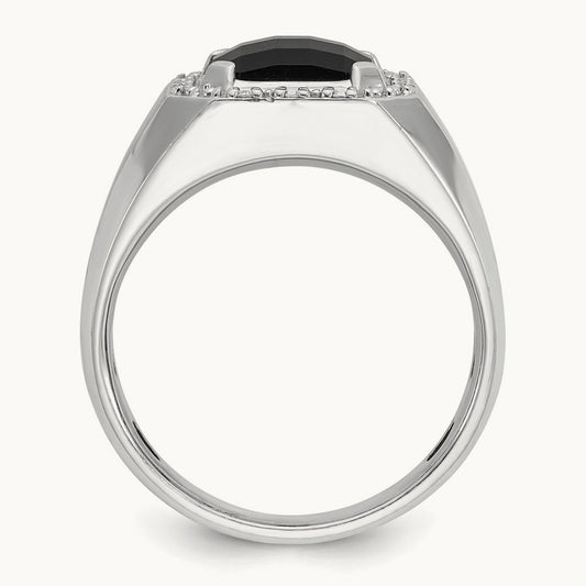 Men's Onyx and Diamond Complete Ring — IBGoodman — photo set