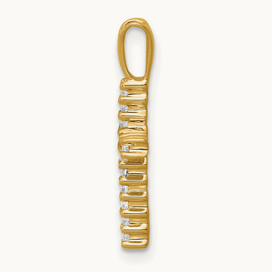 Cross Pendant, 0.15-0.25 ct tw Lab-Grown Diamond — 1/6 ct, 14K Yellow Gold