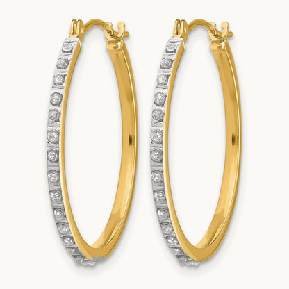 Diamond Fascination Diamond Dust/Accent Hoop Earrings, 14K
