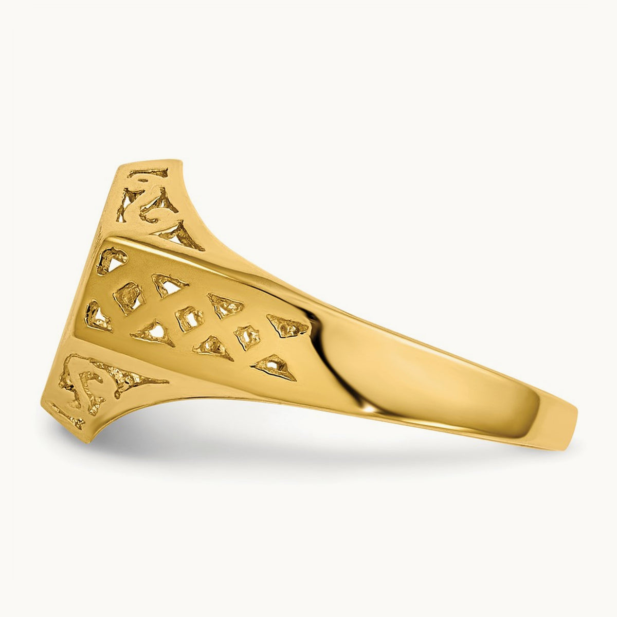 9.5x8. Open Back Signet Ring, 5mm, 14K