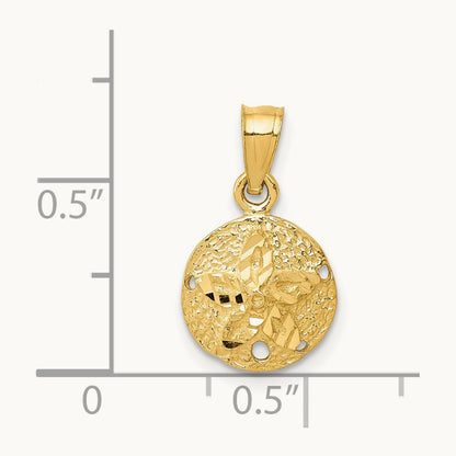 Sand Dollar Pendant, 14K