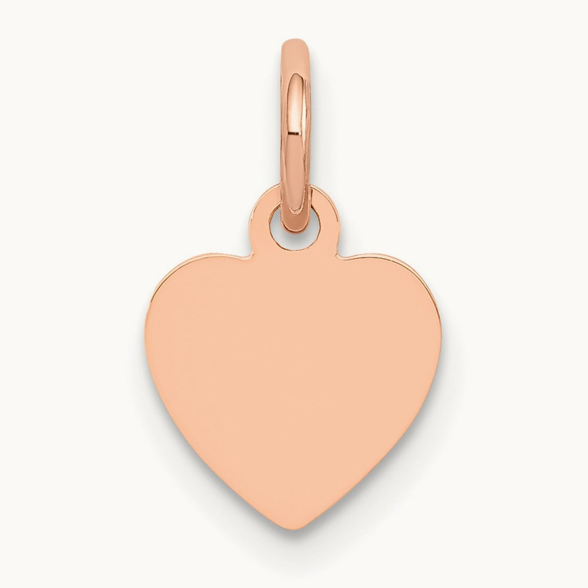 Polished Heart Shaped Disc Pendant, 14K Rose