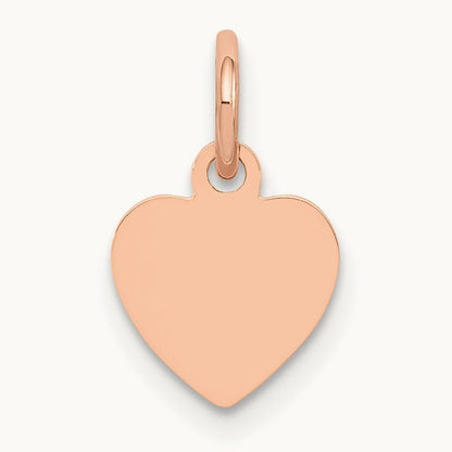 Polished Heart Shaped Disc Pendant, 14K Rose