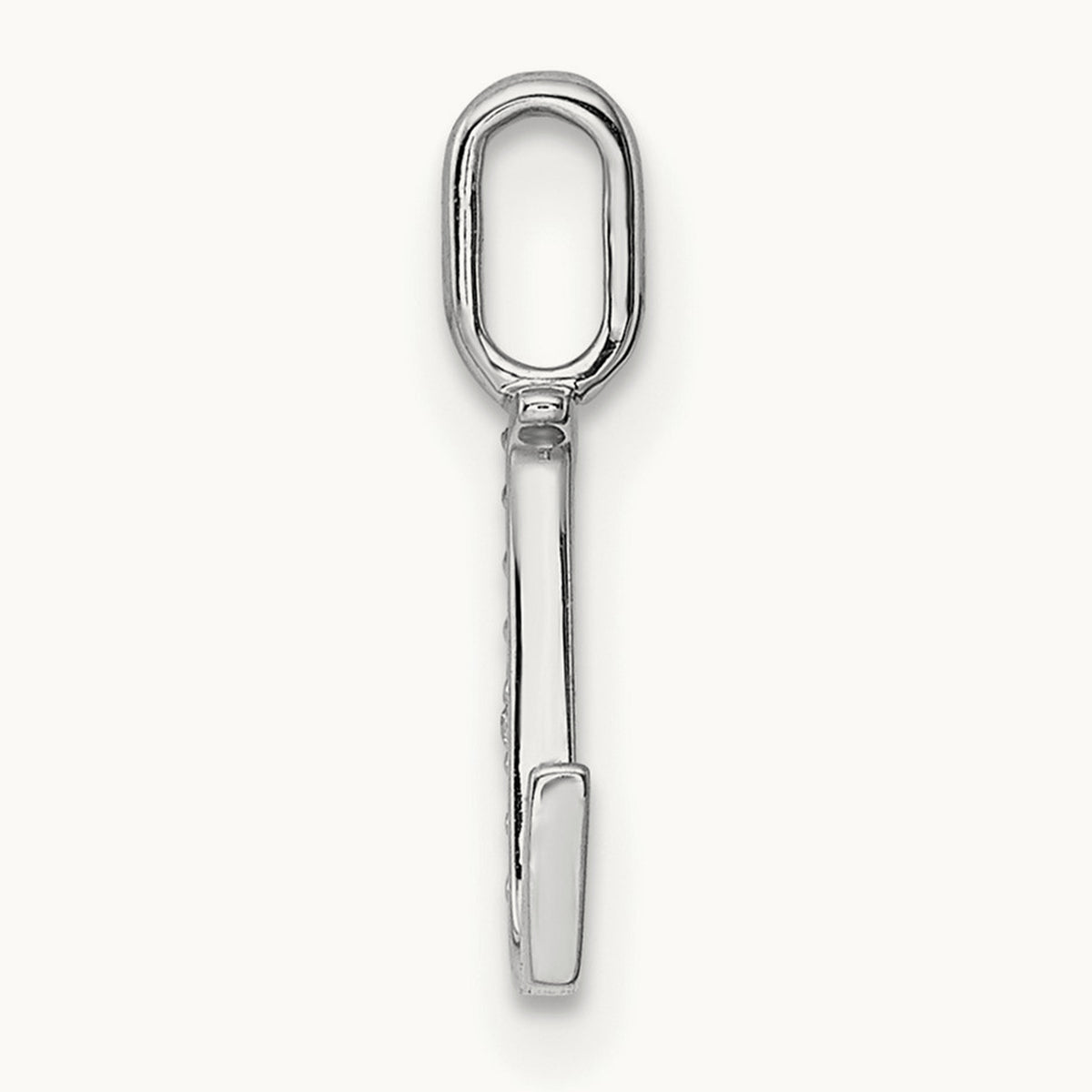 Diamond Letter L Initial Pendant, 14K White Gold