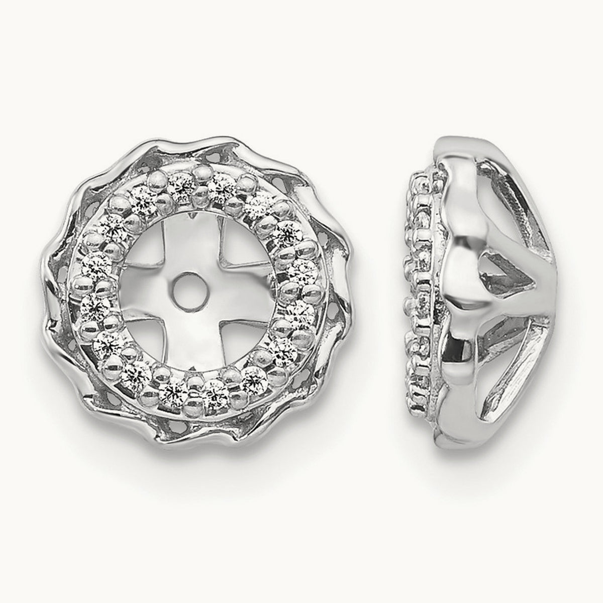 Twisted Edge Diamond Earring Jackets — 9mm