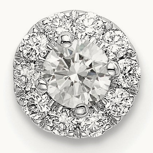 Round Halo Chain Slide Pendant, 1/4-1 ct Lab-Grown Diamond
