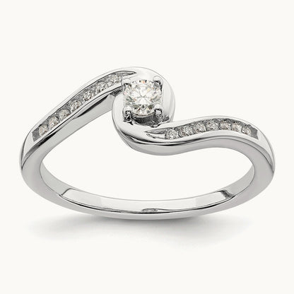 Diamond Complete Engagement Ring, 10K White Gold