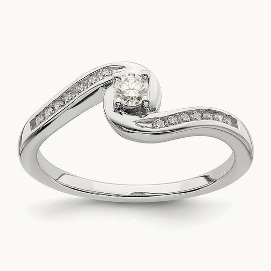 Diamond Complete Engagement Ring, 10K White Gold