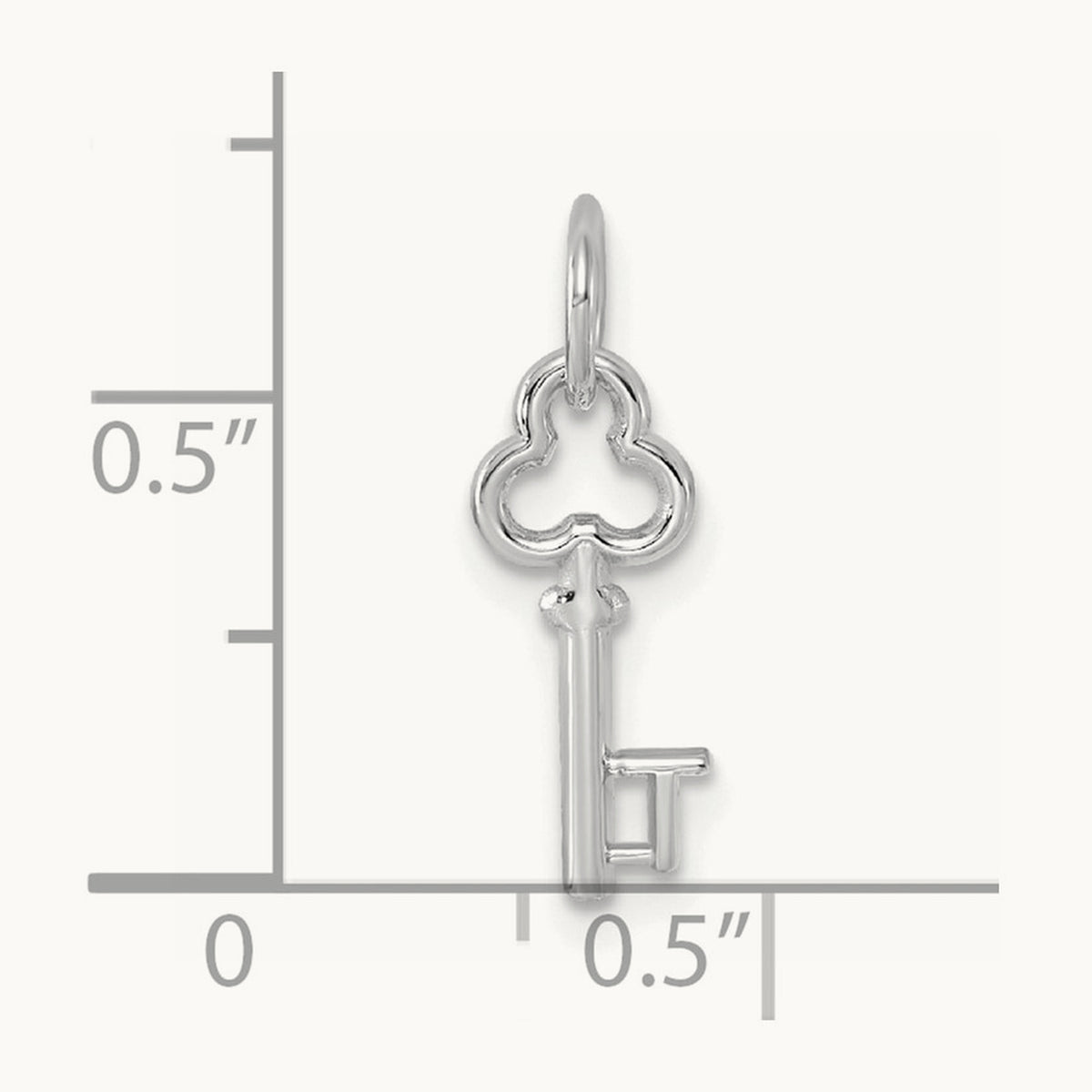 Key Initial Charm — 14K White Gold, T