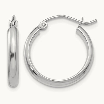Hoop Earrings, 14K White Gold