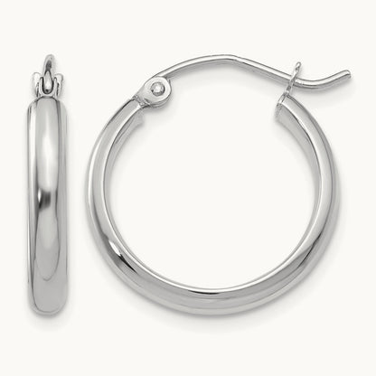 Hoop Earrings, 14K White Gold