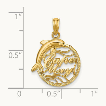 CAPE MAY w/ Dolphin Charm, 14K