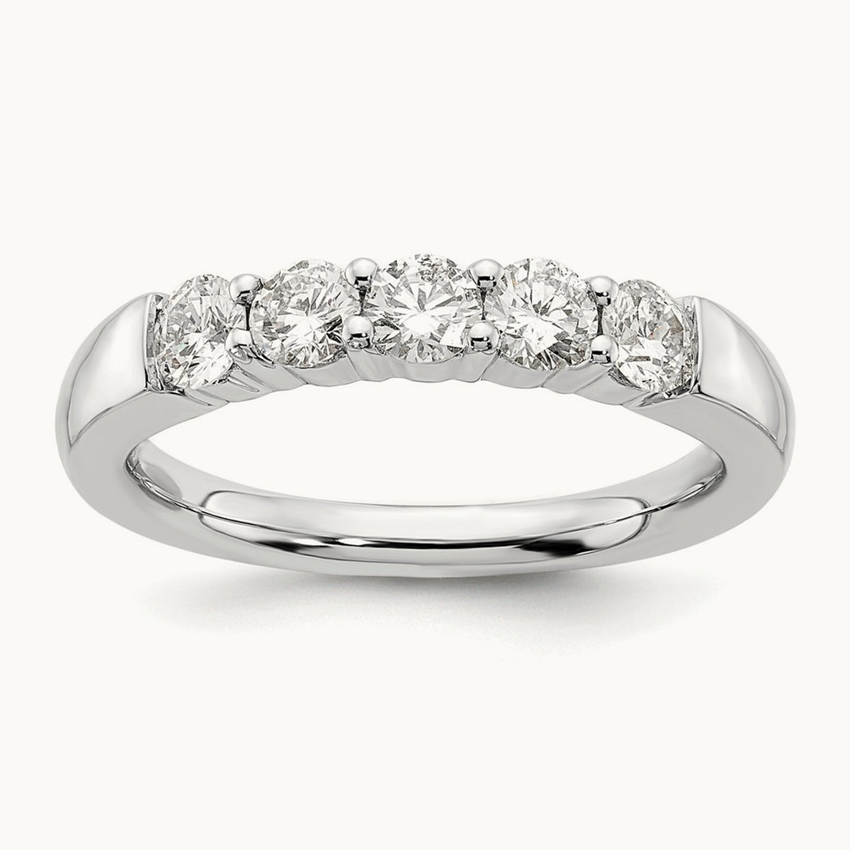 5-Stone Diamond Band, 14K White Gold