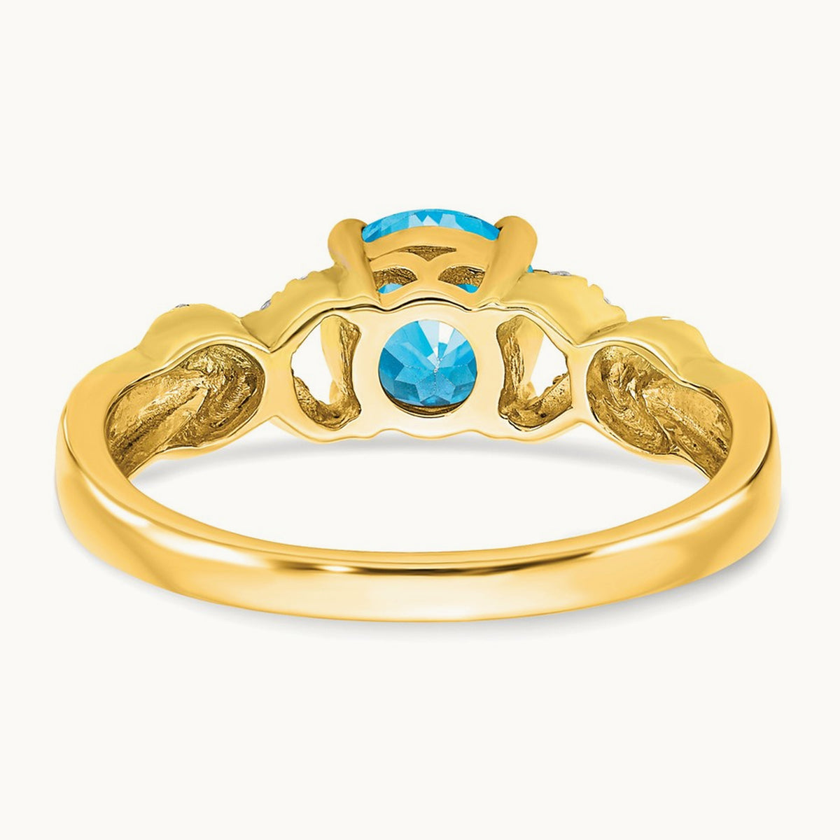 Blue Topaz and Diamond Ring, 14K Two-tone