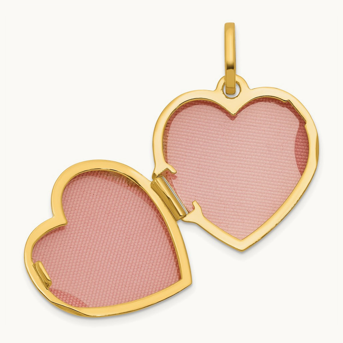 Polished with Border Heart Locket — 18mm