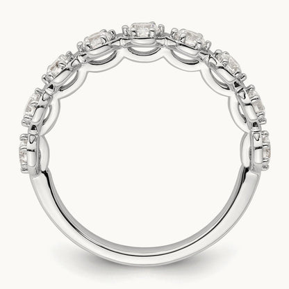 Hexagon Setting Wedding Band, 0.75 ct tw — 14K White Gold
