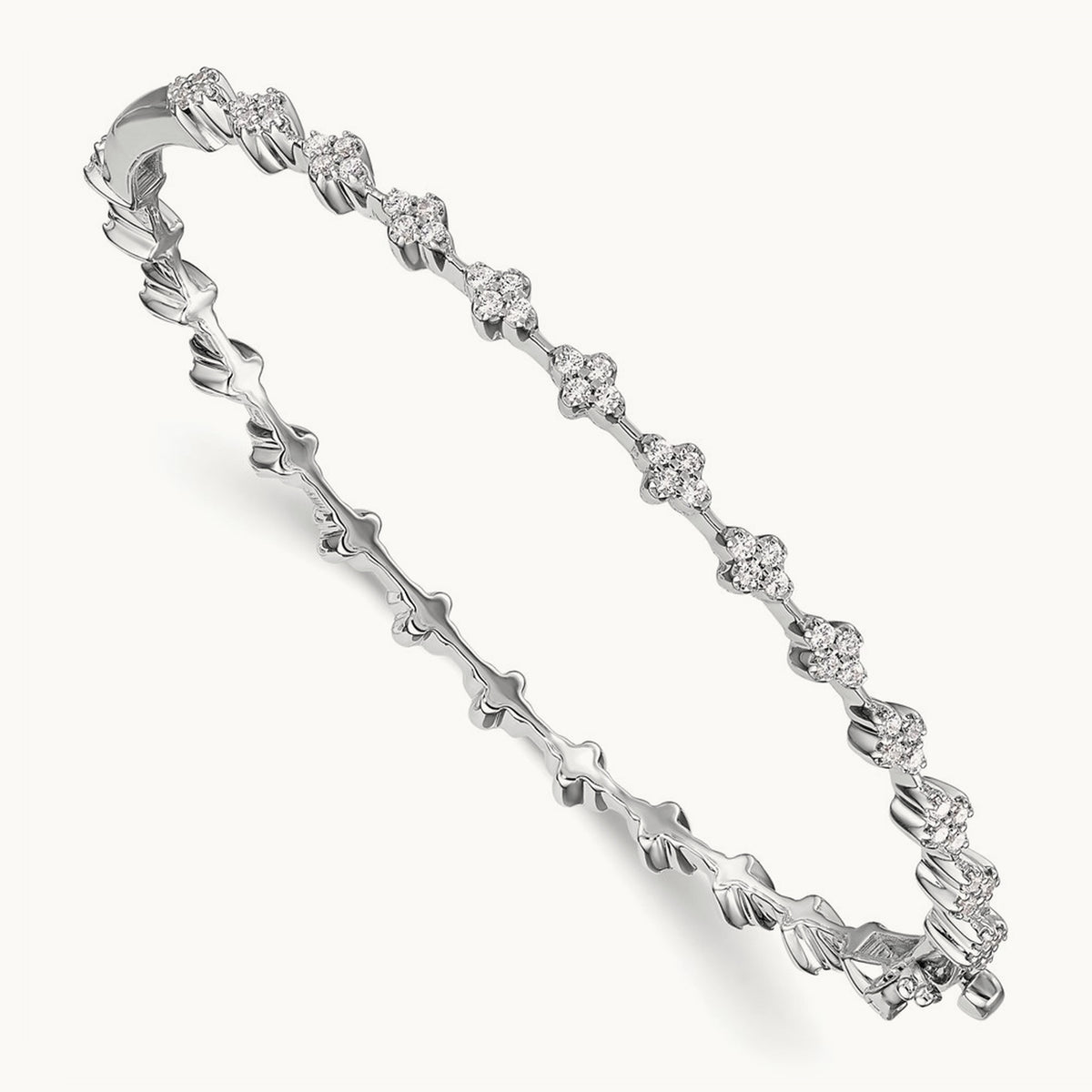 Hinged Bangle Bracelet, 1.00 ct tw Lab-Grown Diamond