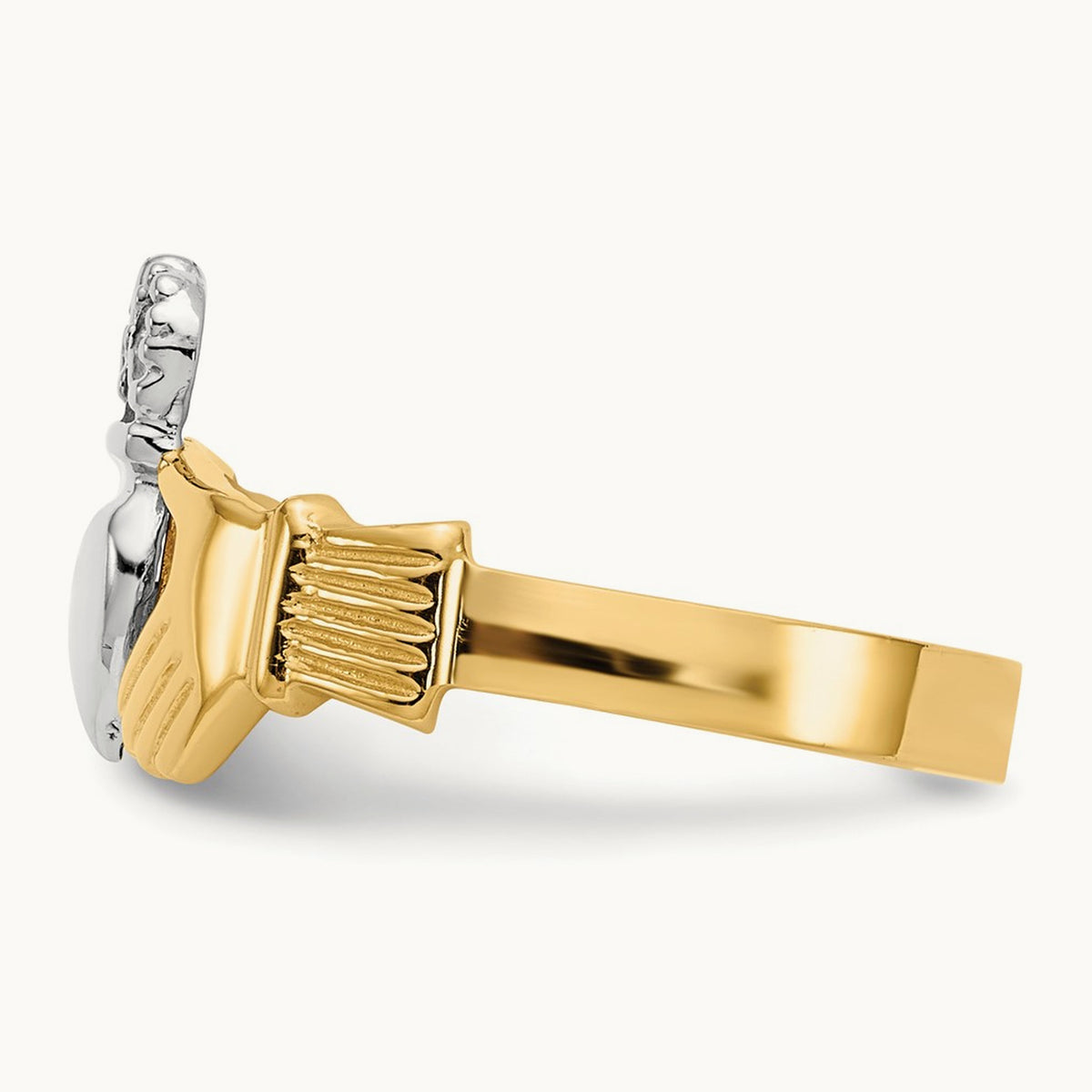 Polished Claddagh Ring, 14K Two-tone