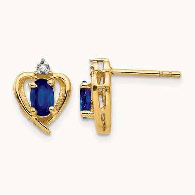 Sapphire and Diamond Heart Earrings — photo set