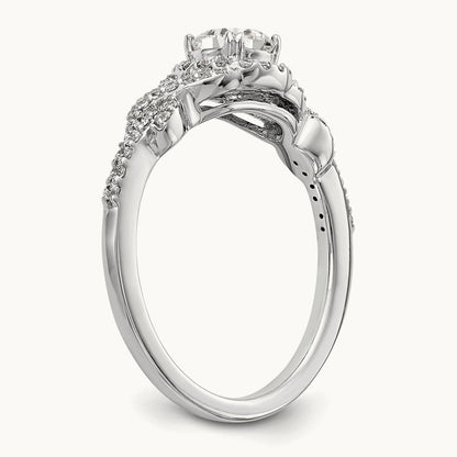 Round Semi-Mount Halo Engagement Ring, 0.25 ct tw