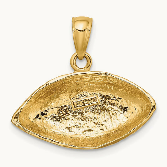 Polished Open-Backed Football Charm, 14K