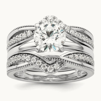 Miligrain Diamond Guard, 14K White Gold