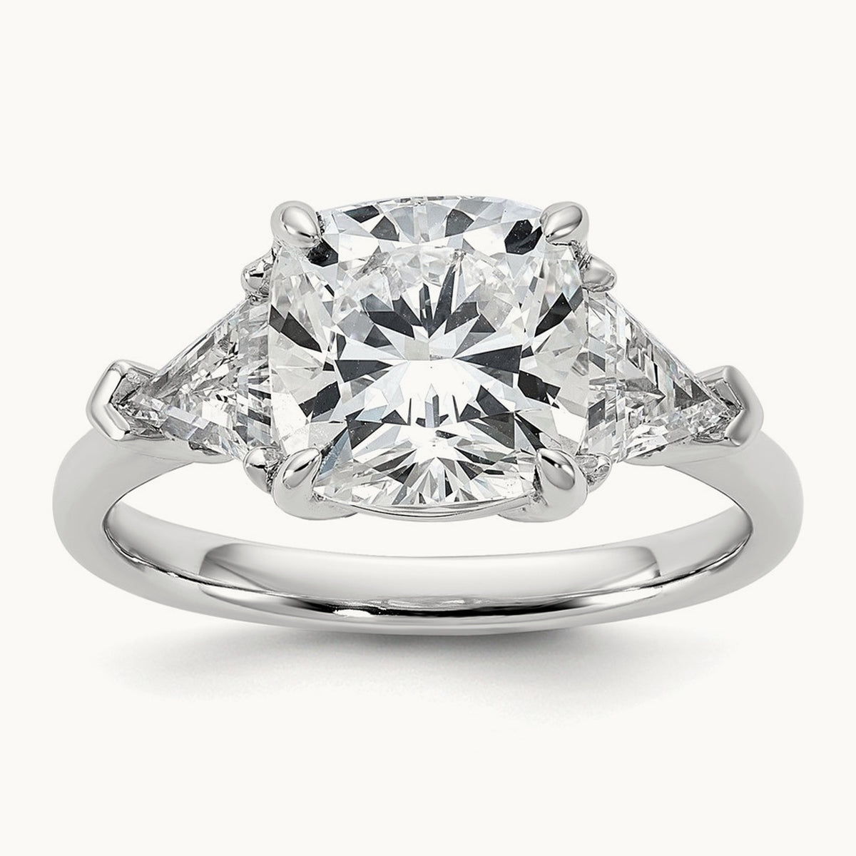 Triangle Cushion Semi-Mount Engagement Ring, 0.50-1.00 ct tw Lab-Grown Diamond — 1 ct, 14K White Gold