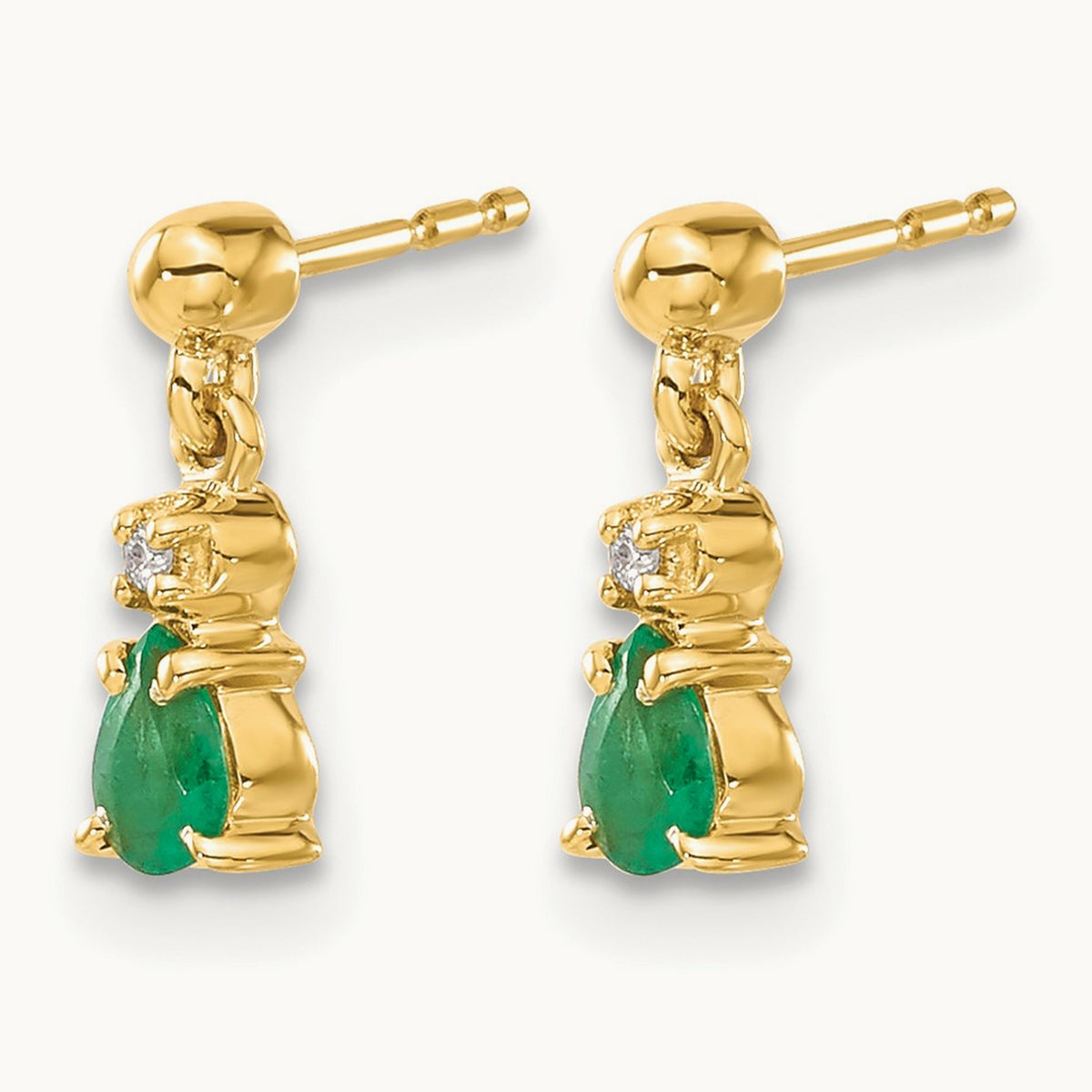 Emerald and Diamond Dangle Earrings — photo set
