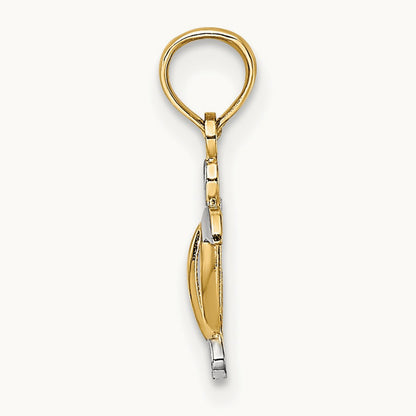 Sea Turtle Charm, 14K with White Rhodium