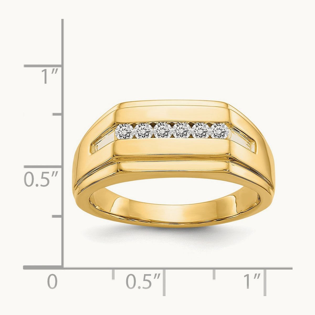 Diamond 6-stone Mens Ring, 14K