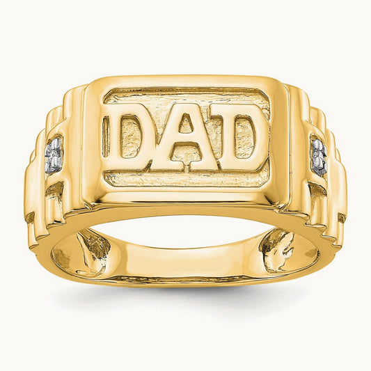 Diamond men's Ring, 14K Gold — 14K Yellow Gold, 11