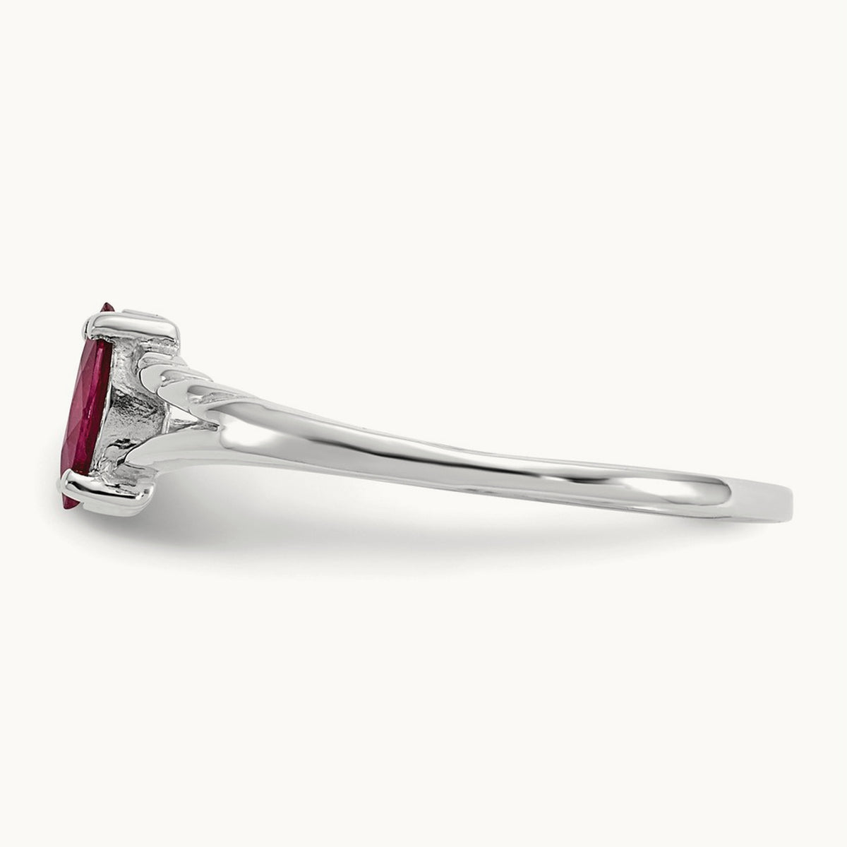 Ruby Birthstone Ring, 14K White Gold