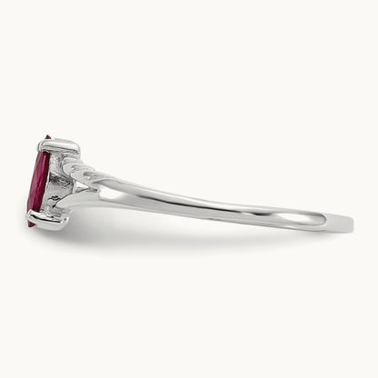 Ruby Birthstone Ring, 14K White Gold