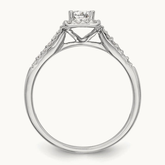 Princess Semi-Mount Square Halo Engagement Ring, 0.25 ct tw