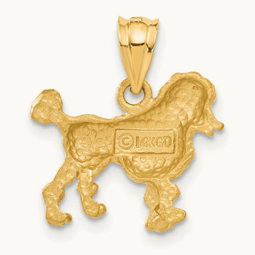 Poodle Dog Charm, 14K
