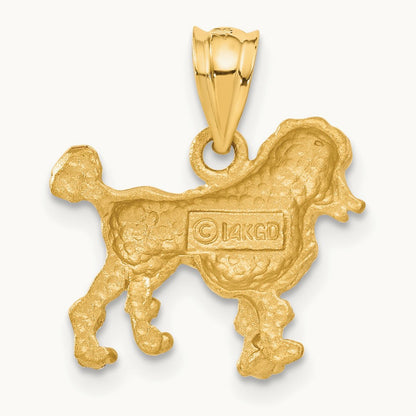 Poodle Dog Charm, 14K