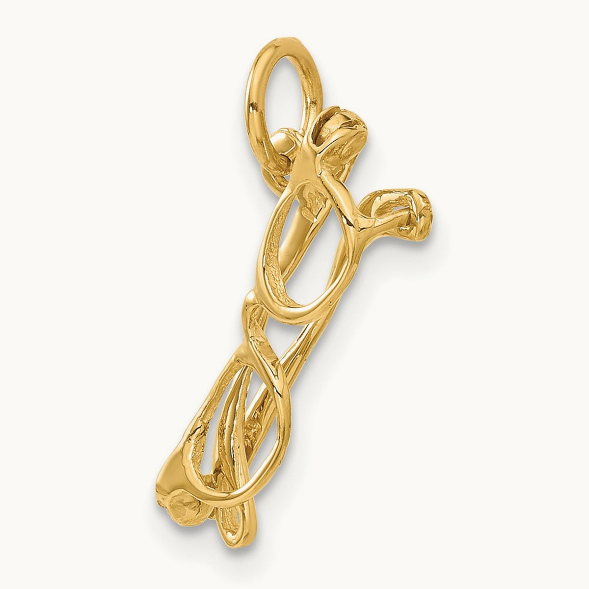 Moveable Glasses Charm, 14K