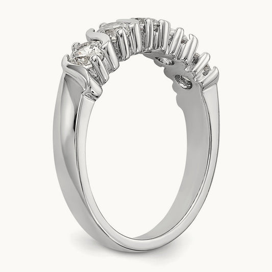 5-Stone Diamond Band, 14K White Gold