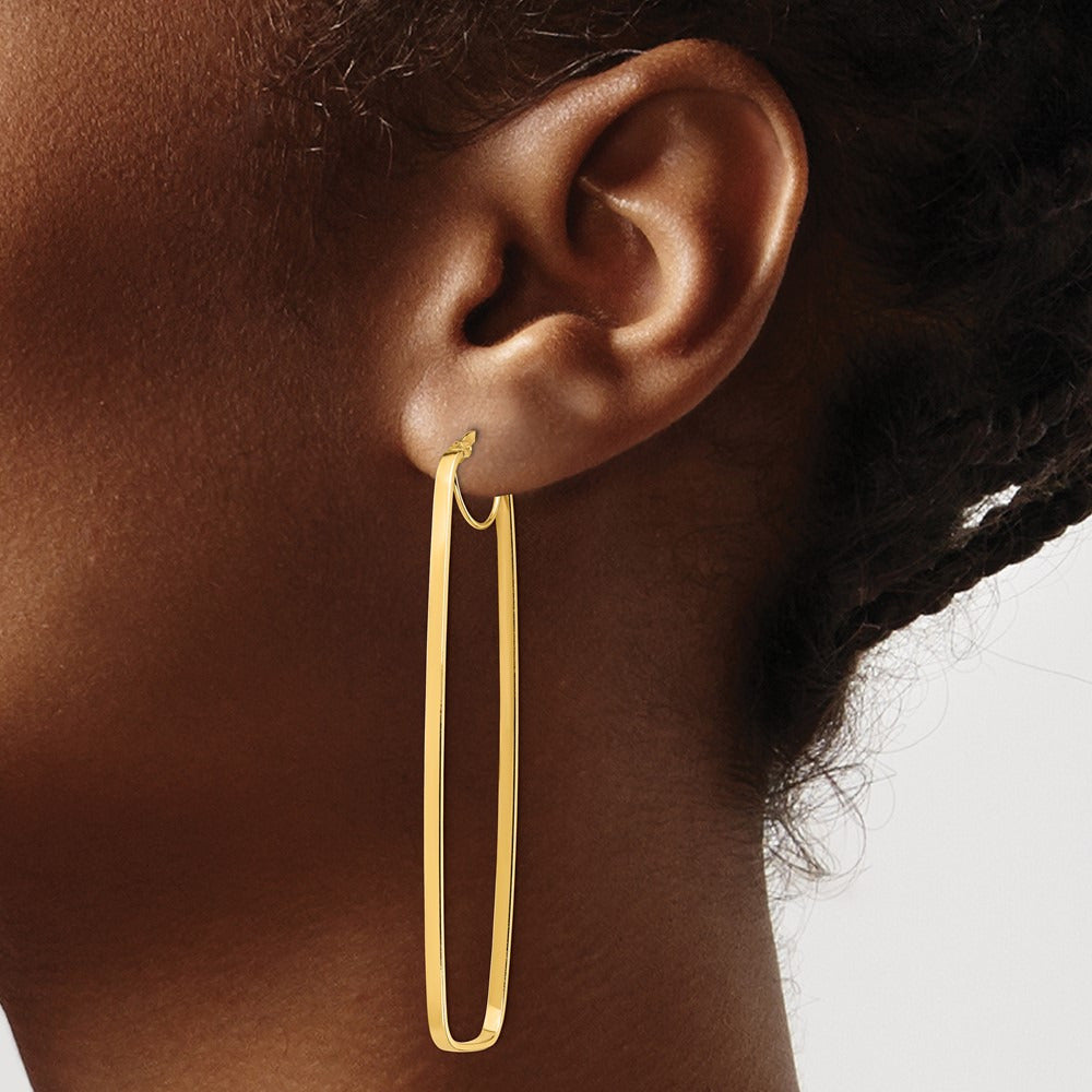Polished Rectangle Hoop Earrings — photo set