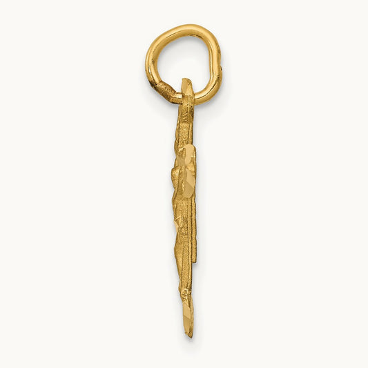 INRI Diamond-cut Crucifix Charm, 14K