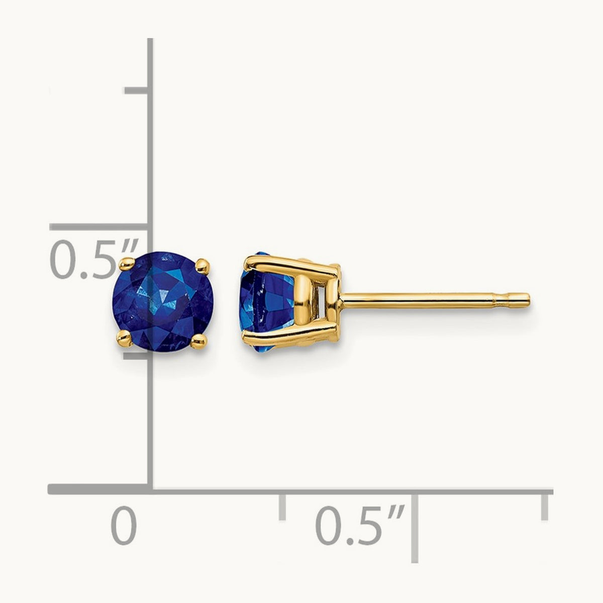 Sapphire Post Earrings, 14K