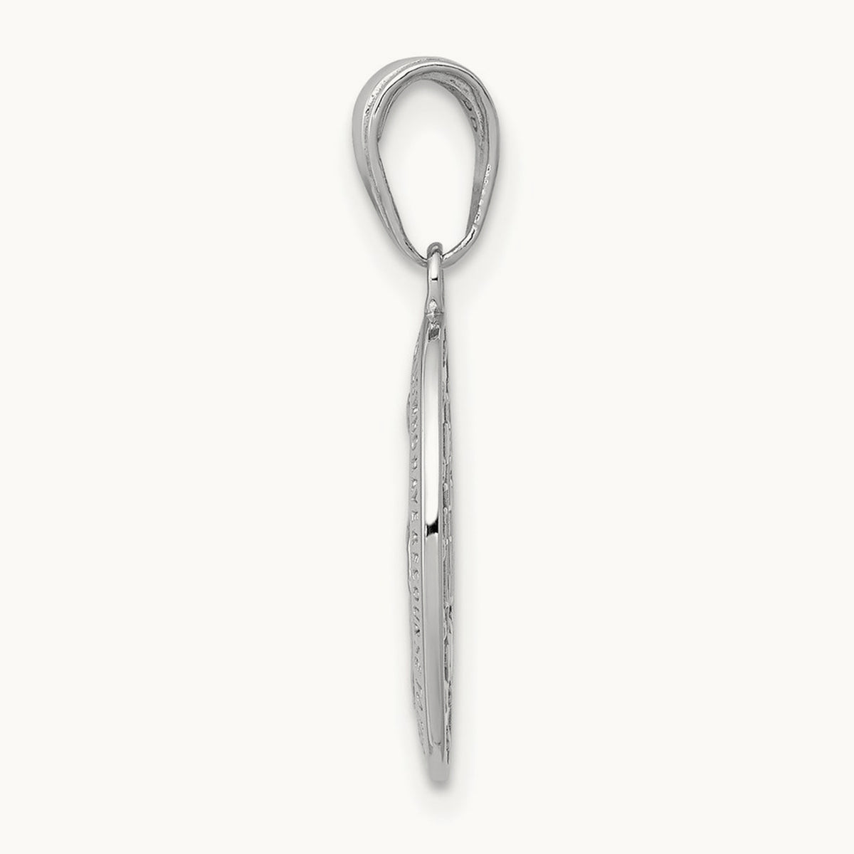 Miraculous Medal Pendant — 14K White Gold, 25mm