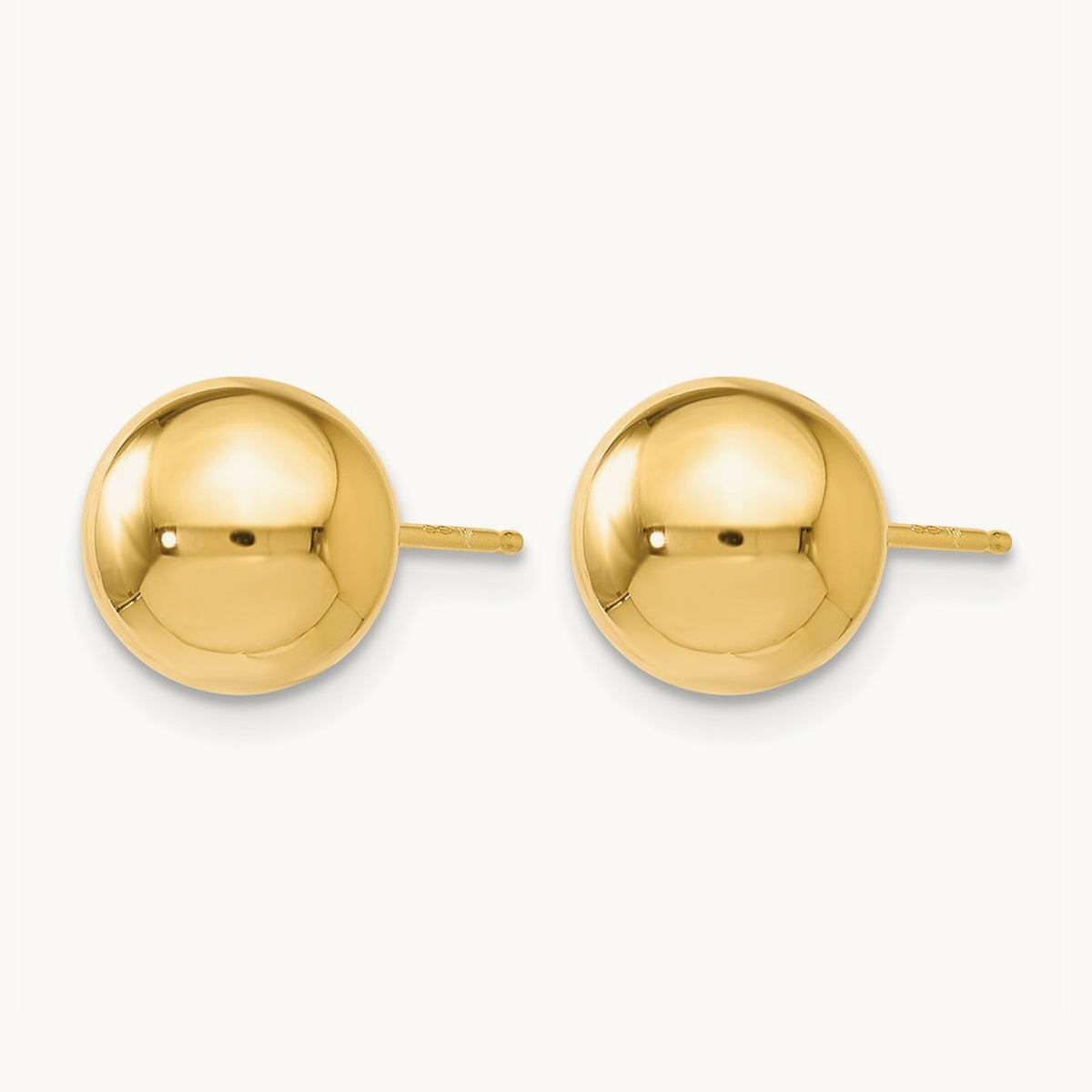 Polished Ball Post Earrings — 10K Yellow Gold, 8mm