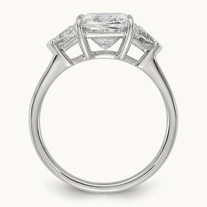 1/2ct Lab Grown Dia VS/SI+ G+ Trillion/2ct Princess Semi Eng Ring, 14K White Gold