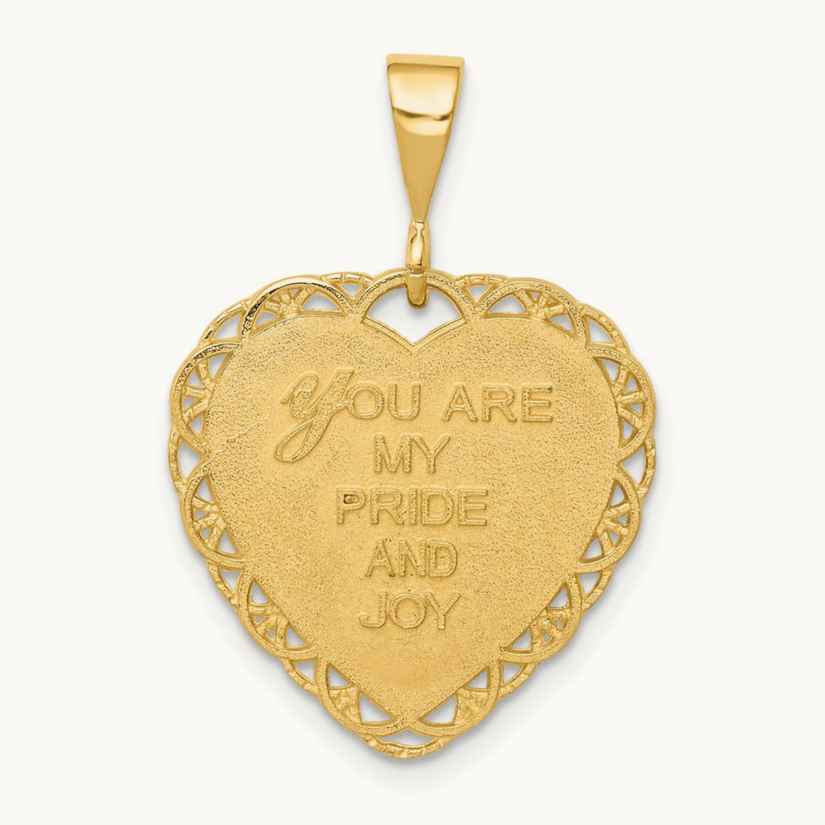 Reversible FOR MY DAUGHTER Heart Charm, 14K