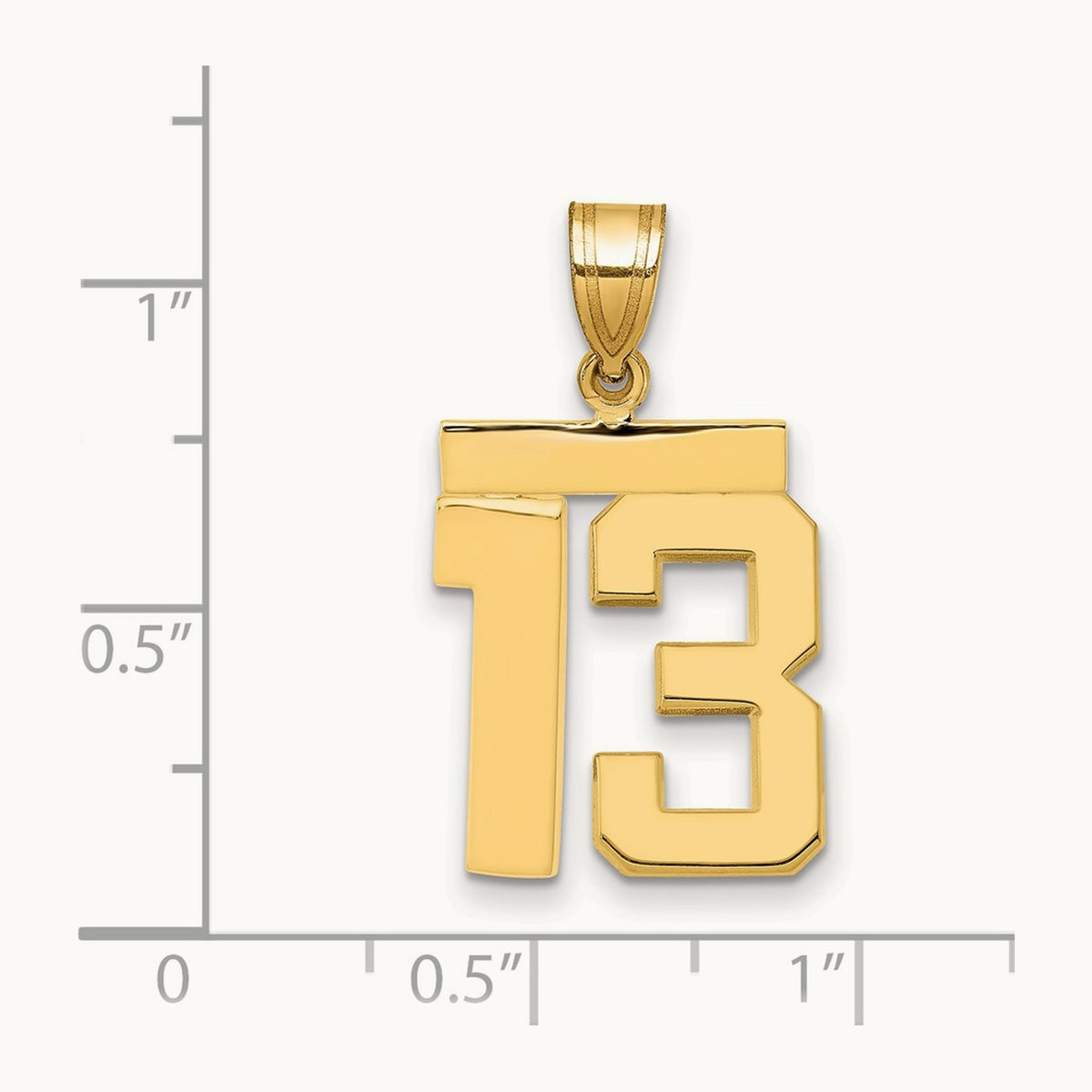 Medium Polished Number 13 Charm, 14K