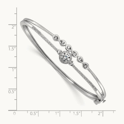 2 Strand Infinity & Round Bangle, 1.00 ct tw Lab-Grown Diamond